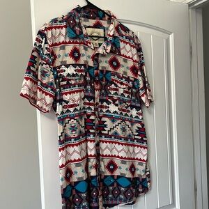 Aztec/ Tribe Men printed Shirt- 2XL